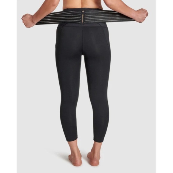 Tommie Copper Pants - Tommie Copper Adjustable Back Support Compression Capri's 19" Women XL Black NWT